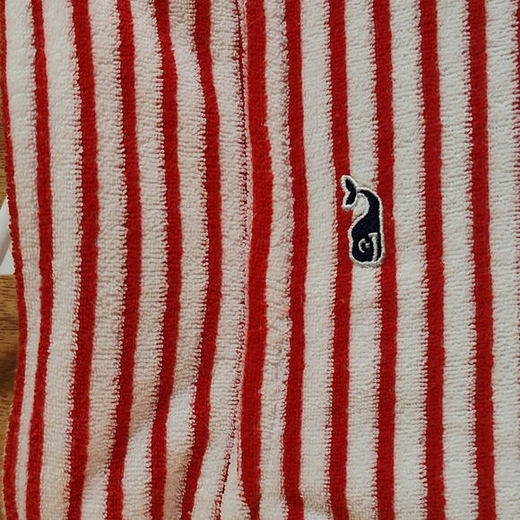 Vineyard Vines Martha's Vineyard Terry Shep Shirt Pullover Red White Stripe Med - Picture 9 of 11